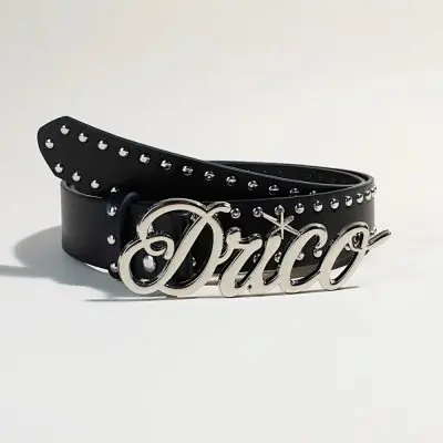 European and American style unisex couple fashion Korean style letter snap buckle rivet decoration versatile casual punk belt