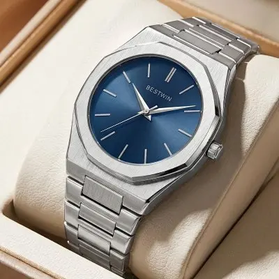 BESTWIN's popular watch features a butterfly double snap clasp.