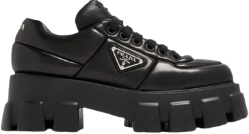 Prada Monolith padded leather lace-up shoes