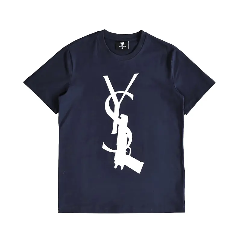 Slim Fit Trigger Monogram Tee - Navy