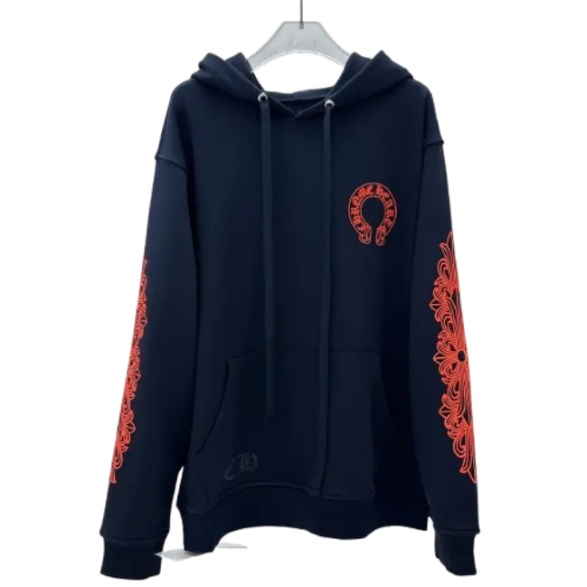 chrome hearts hoodie red horseshoe