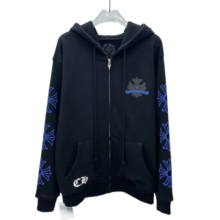 blue zip chrome hearts