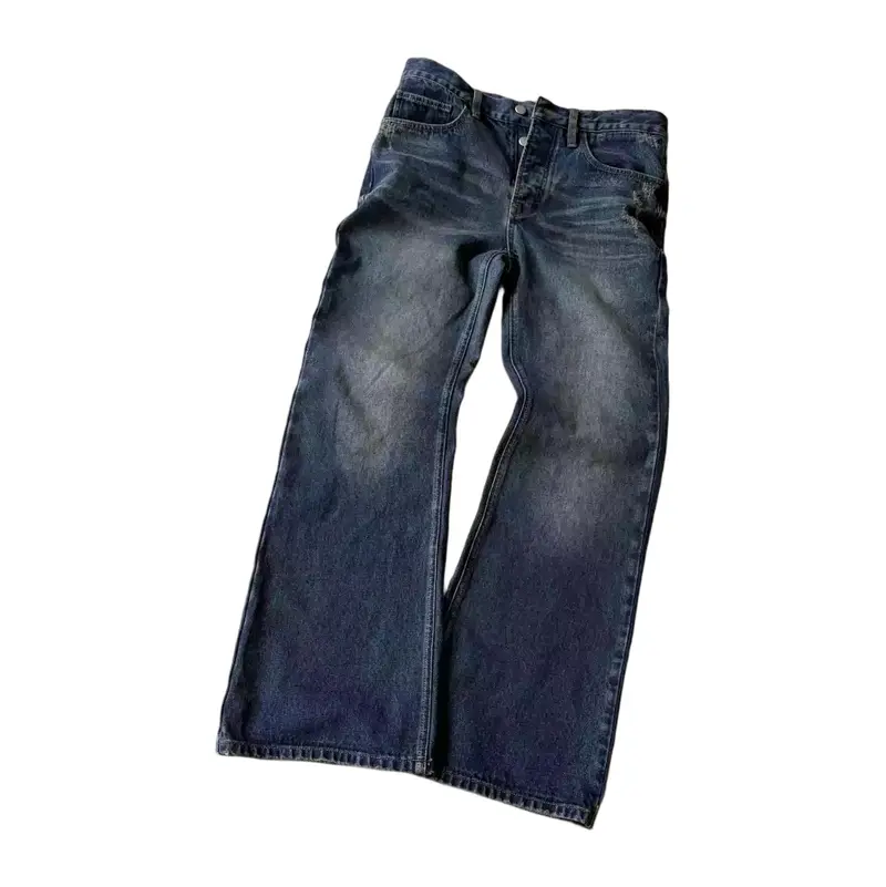 Ripped bell-bottom pants