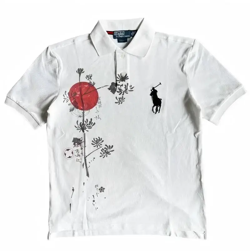 RL Retro Red Sun Large Print Short Sleeve