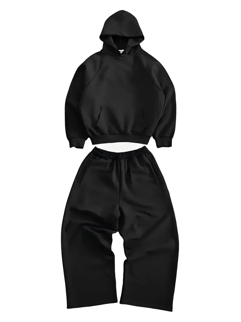 600g UnionKingdom 100% cotton tracksuit, oversized fleece-lined set made from pure cotton.