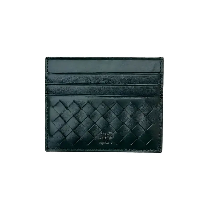 Light and thin 2025 new style card holder mini ultra-thin one-piece men's and women's compact carry-on woven soft leather card holder TBV